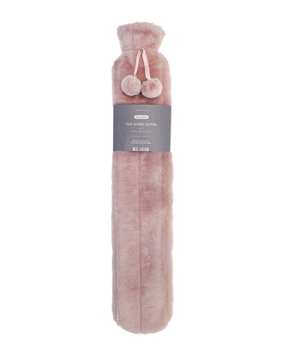 Long Hot Water Bottles with Luxury Faux Fur Cover - 2 ltr